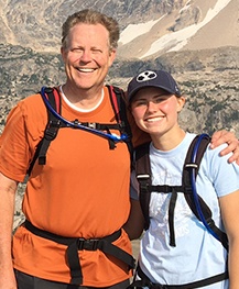 Doctor Noorda and his daughter on a hike