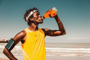 Man drinking a sports drink