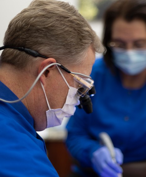 Dentist treating a patient