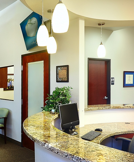 Front desk at dental office