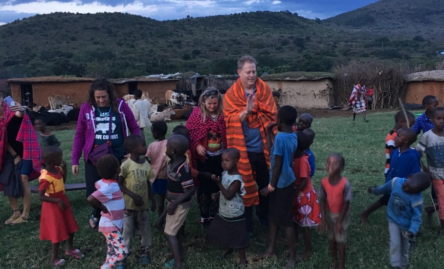 Doctor Noorda with children in African community