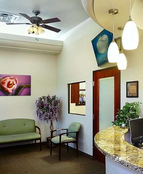 Dental office reception desk