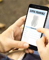 Dental insurance form on a cellphone