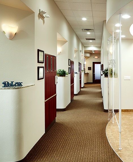Hallway to dental treatment rooms