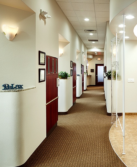 Hallway to dental treatment rooms