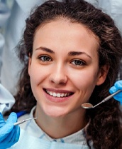young woman at her dental checkup