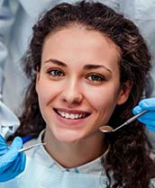 Young woman at a dental checkup