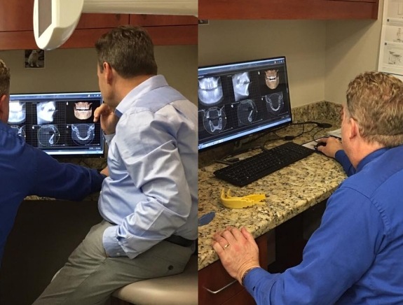 Doctor Noorda designing dental crowns on computer screen