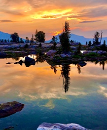 A lake at sunset