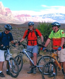 Doctor Noorda and two friends on bikes