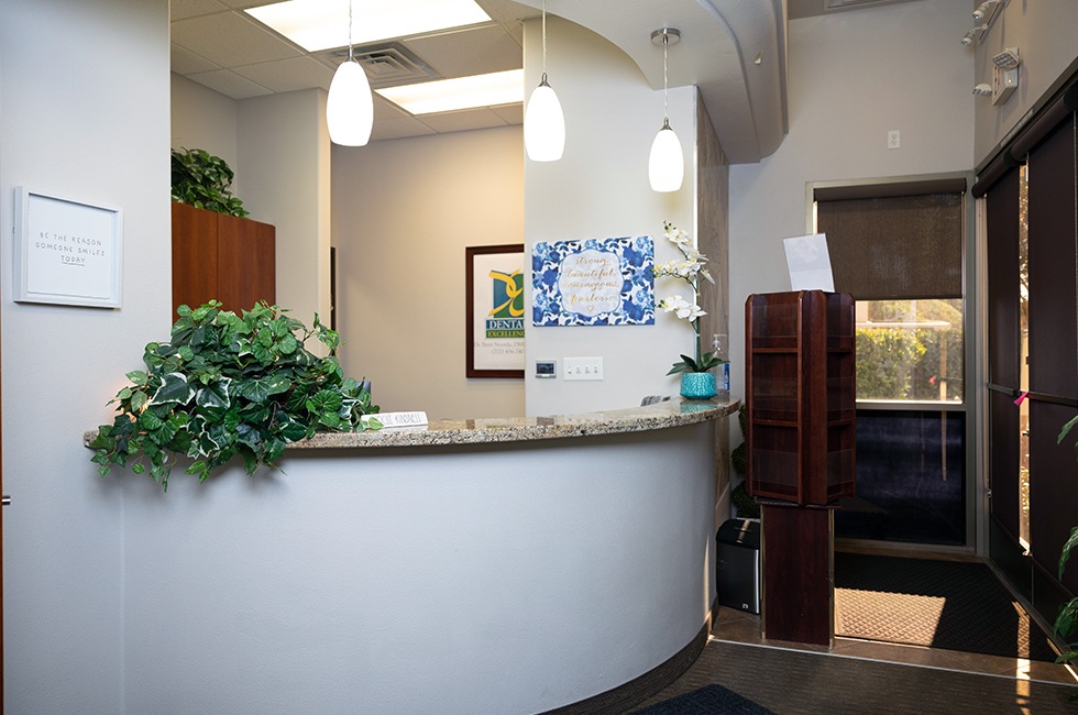 Dental office reception desk