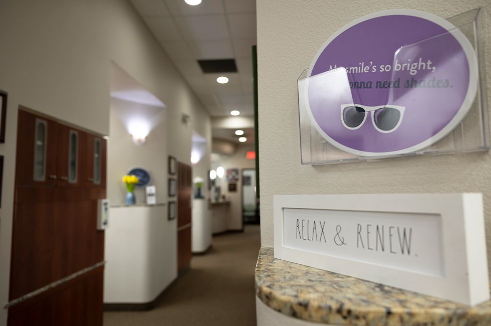 Hallway to dental treatment rooms