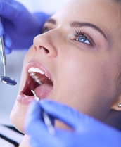 Woman at a dental checkup